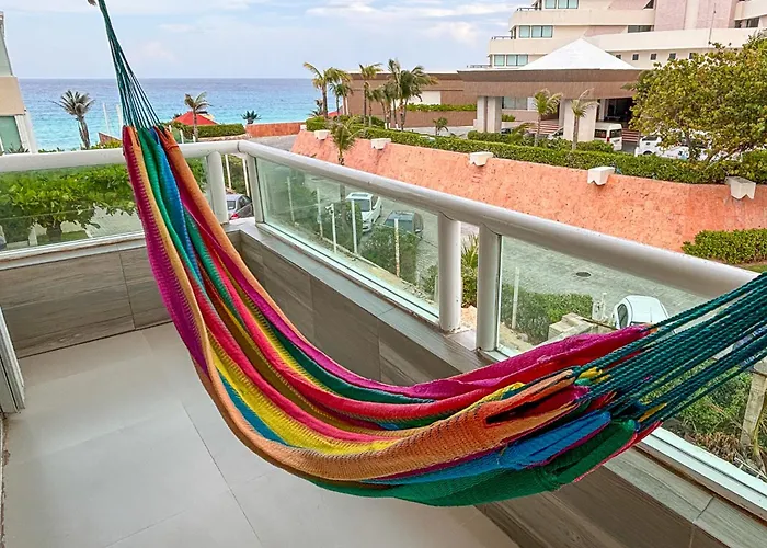 Condo With Balcony Ocean & Lagoon View, Brisas Cancun Hotel Zone, By Beach & Ocean Apartments
